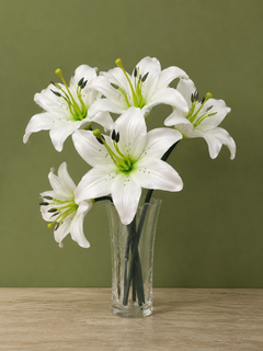 گل لیلیوم مصنوعی دسته 10 عددی مدل lilium کد 175