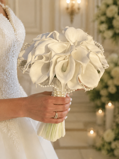 دسته گل عروس شیپوری 20 گل کد 0089
